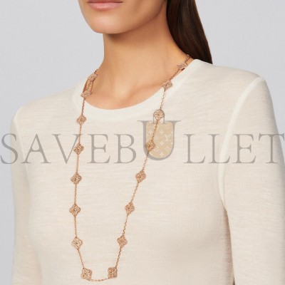 VAN CLEEF ARPELS VINTAGE ALHAMBRA LONG NECKLACE, 20 MOTIFS - ROSE GOLD   VCARN9T000